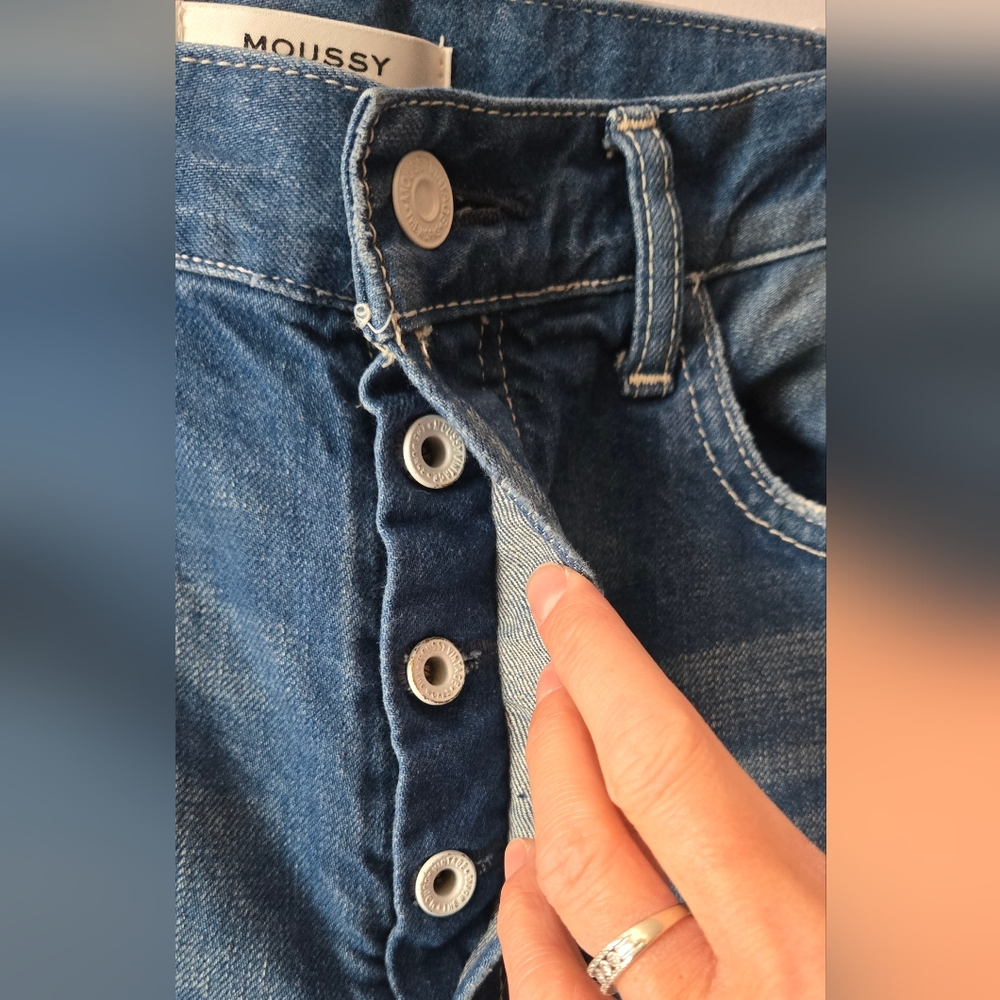 Moussy Vintage Walmore Wide straight medium wash made in Japan jeans size 28 - Picture 5 of 9